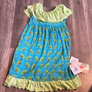 Vibrant Blue and Green Dress